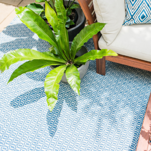 Bekal Indigo Blue Indoor Outdoor Rug - Outdoor Rugs Fab Habitat