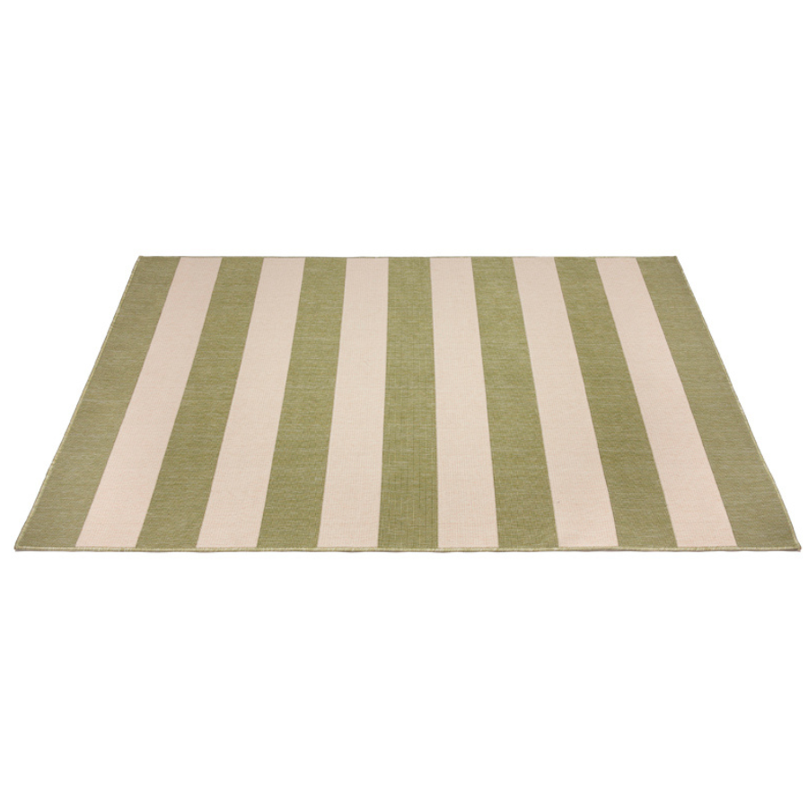 Nyoma Lime Striped Outdoor Rug - Outdoor Rugs Fab Habitat