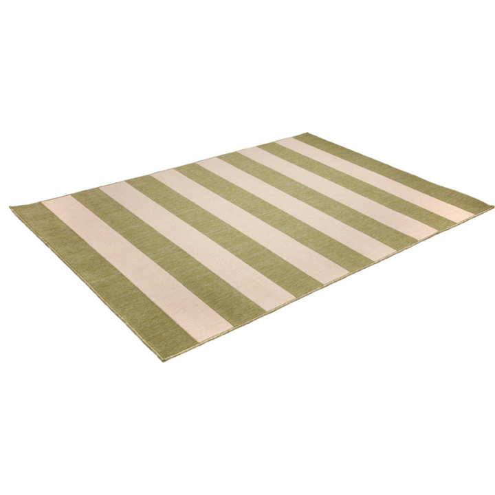 Nyoma Lime Striped Outdoor Rug - Outdoor Rugs Fab Habitat