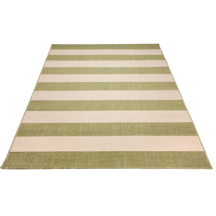 Nyoma Lime Striped Outdoor Rug - Outdoor Rugs Fab Habitat