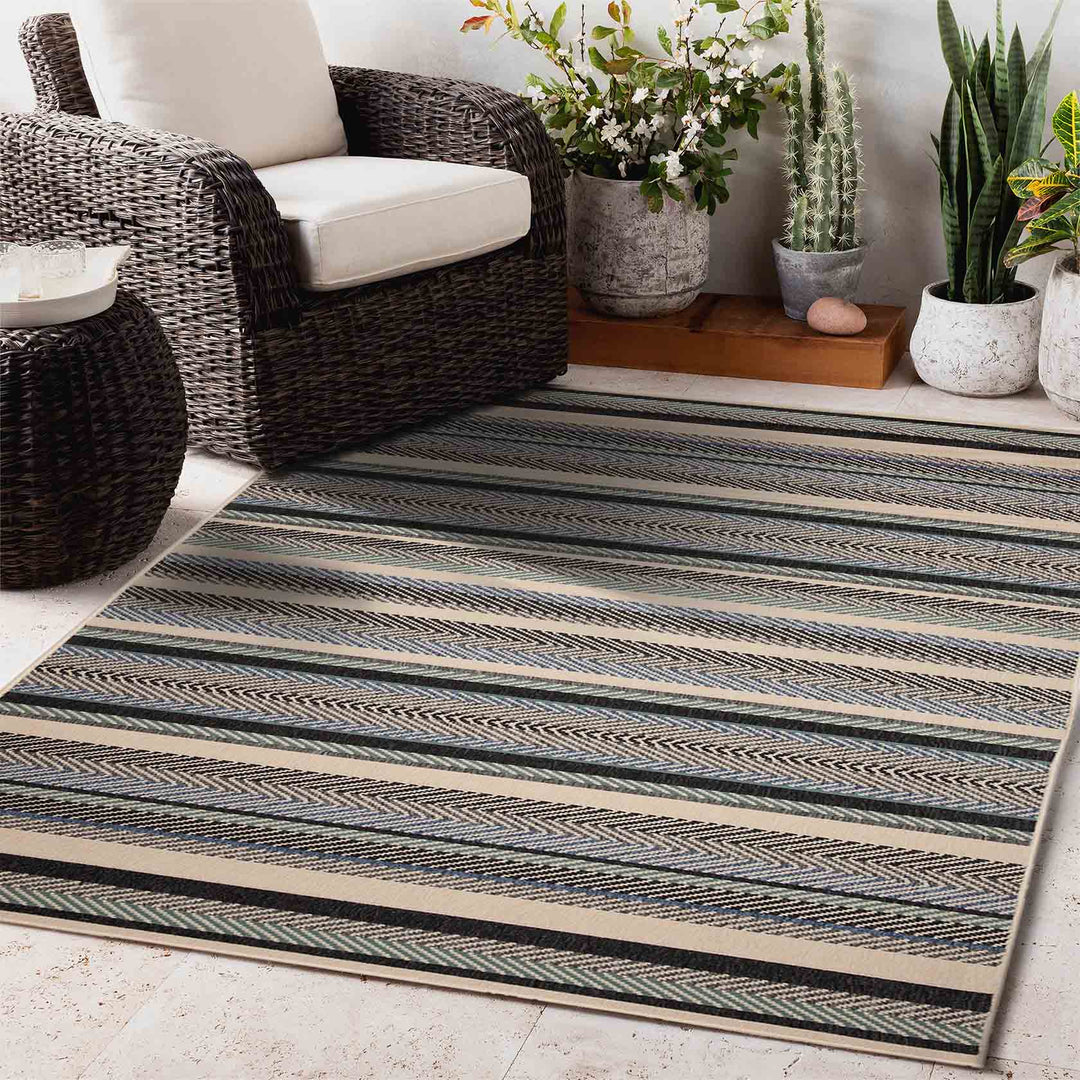 Zahra Striped Outdoor Rug - Outdoor Rugs Fab Habitat