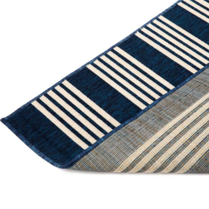 Mariona Blue Striped Outdoor Rug - Outdoor Rugs Fab Habitat