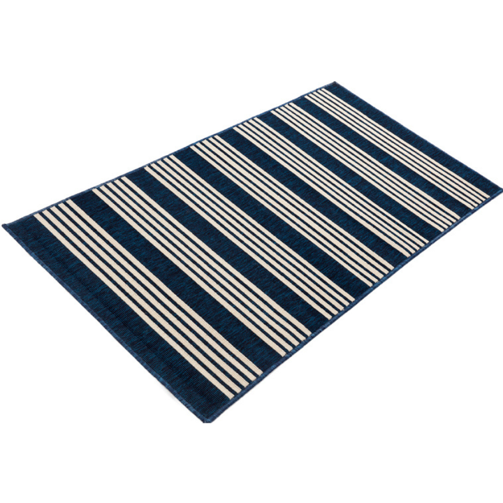 Mariona Blue Striped Outdoor Rug - Outdoor Rugs Fab Habitat