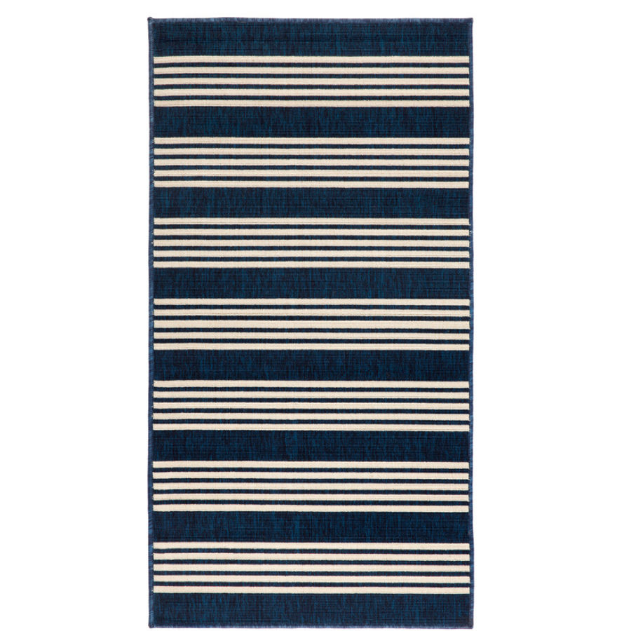 Mariona Blue Striped Outdoor Rug - Outdoor Rugs Fab Habitat