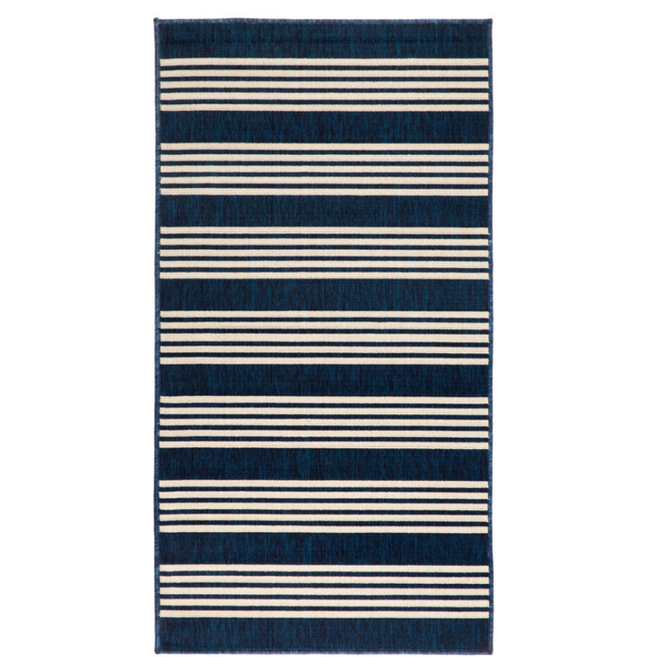 Mariona Blue Striped Outdoor Rug - Outdoor Rugs Fab Habitat