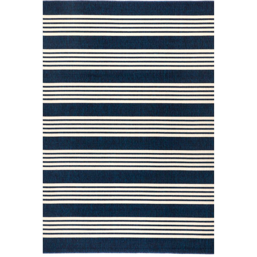 Mariona Blue Striped Outdoor Rug - Outdoor Rugs Fab Habitat