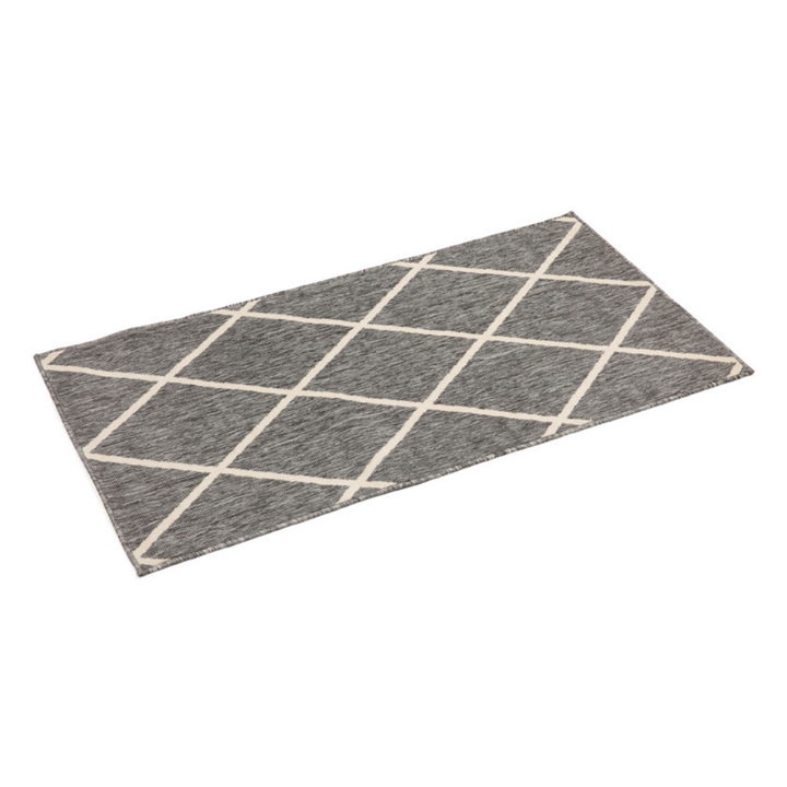 Tucson Grey Diamond Pattern Polypropylene Outdoor Rug - Outdoor Rugs Fab Habitat