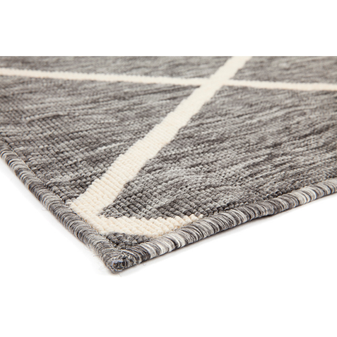 Tucson Grey Diamond Pattern Polypropylene Outdoor Rug - Outdoor Rugs Fab Habitat