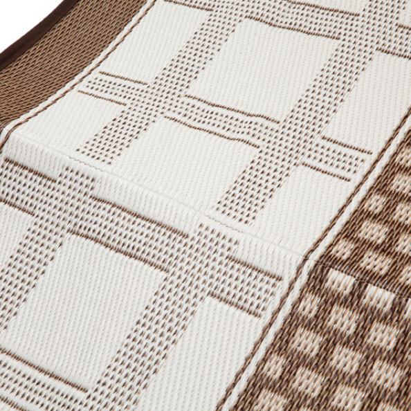 Europa Chestnut & Walnut Brown Geometric Outdoor Picnic Mat - Picnic Rugs Fab Habitat