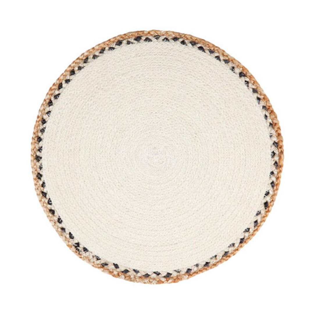 Linnet - Set Of 4 Handmade Jute Round Placemats And Coasters - Placemats Fab Habitat