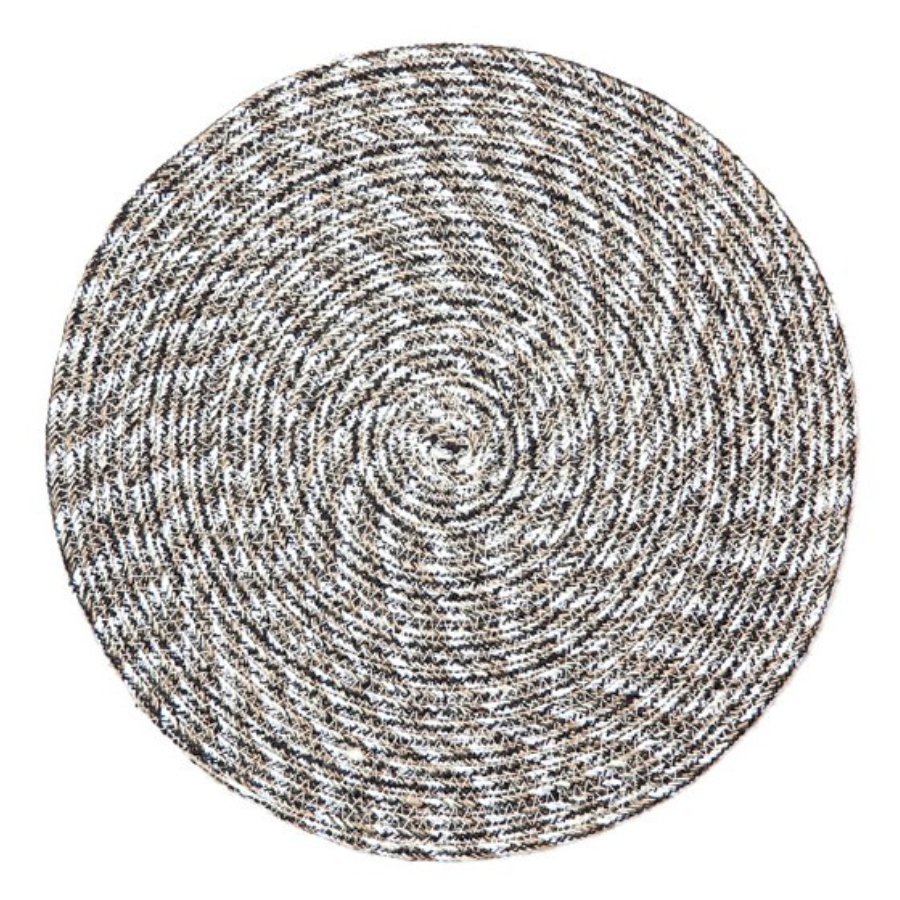 Set Of 4 Willie Grey Braided 35 cm Dining Jute Round Placemat - Placemats Fab Habitat