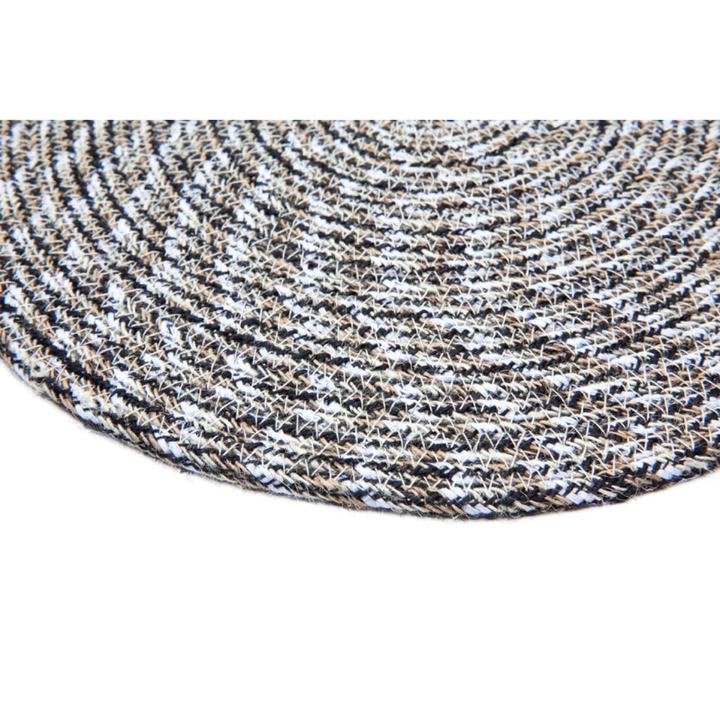 Set Of 4 Willie Grey Braided 35 cm Dining Jute Round Placemat - Placemats Fab Habitat