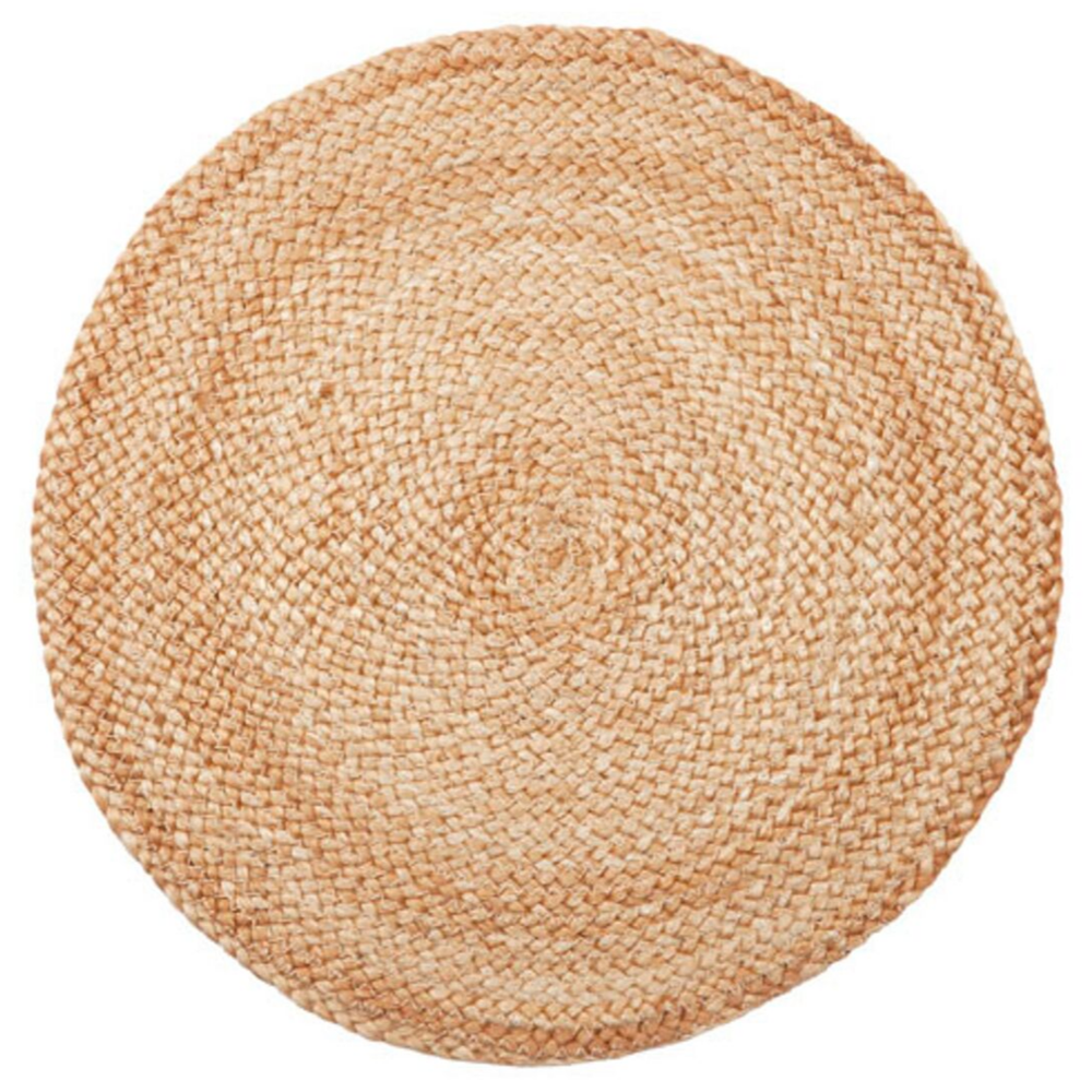 Set Of 4 Willow Handmade 35cm Jute Braided Round Placemats - Placemats Fab Habitat