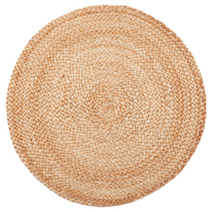 Set Of 4 Willow Natural Jute Round Placemats And Coasters - Placemats Fab Habitat