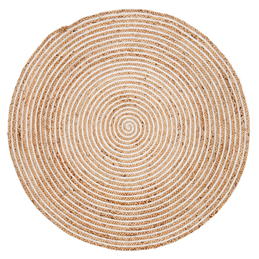 Plumeria Round Jute Area Rug