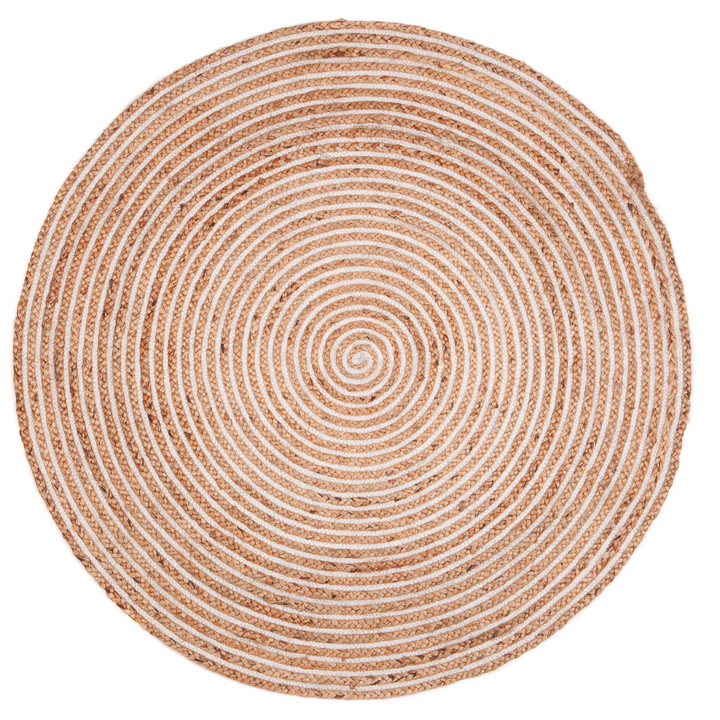 Plumeria Jute Large Round Rug for Home