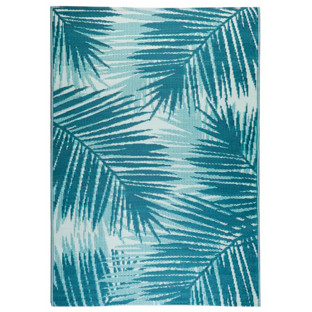 Botanica Blue Recycled Plastic Outdoor Rug - Recycled Plastic Rugs & Mats Fab Habitat