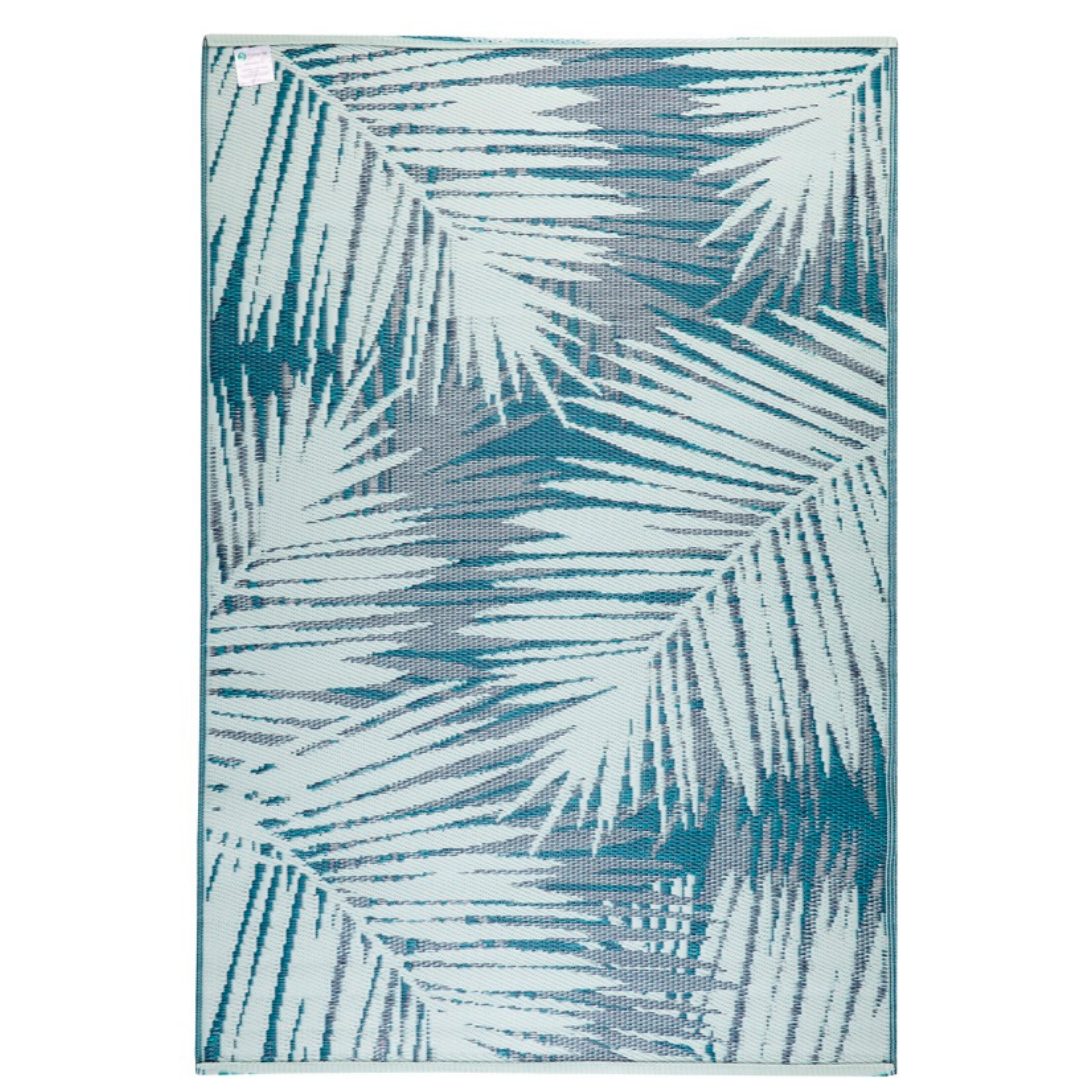 Botanica Blue Recycled Plastic Outdoor Rug - Recycled Plastic Rugs & Mats Fab Habitat