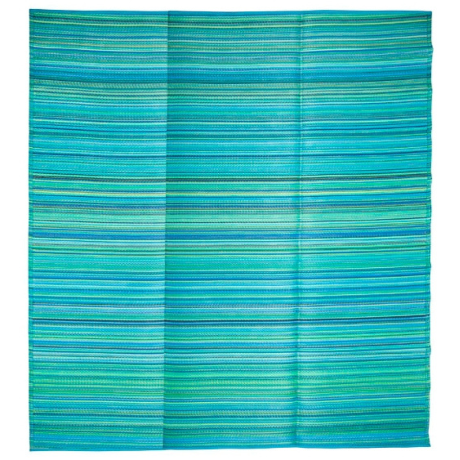 Cancun Aqua Blue Toned Melange Recycled Plastic Outdoor Area Rug - Recycled Plastic Rugs & Mats Fab Habitat