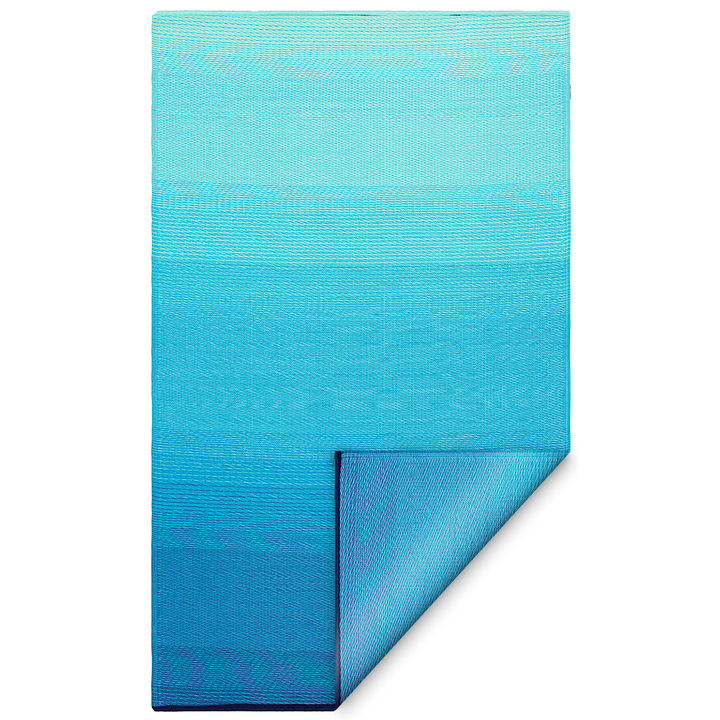 Big Sur Modern Blue Recycled Plastic Outdoor Area Rug - Recycled Plastic Rugs & Mats Fab Habitat