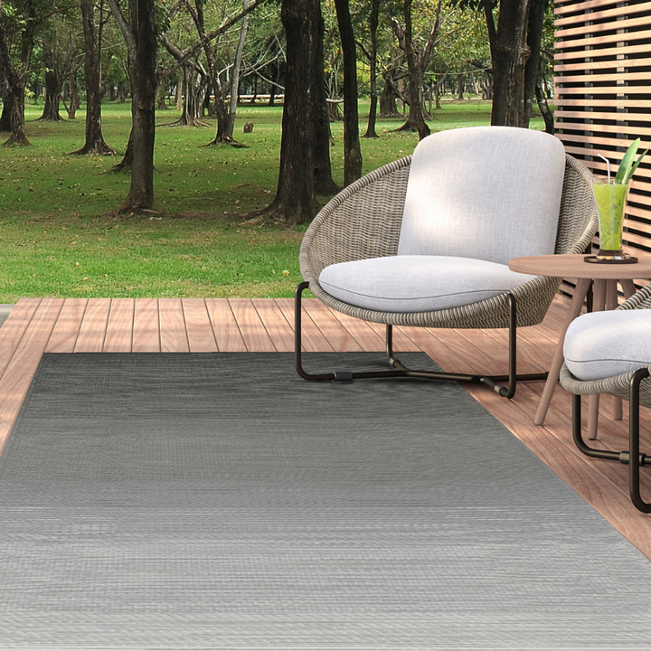 Big Sur Ash Modern Recycled Plastic Large Outdoor Rug - Recycled Plastic Rugs & Mats Fab Habitat