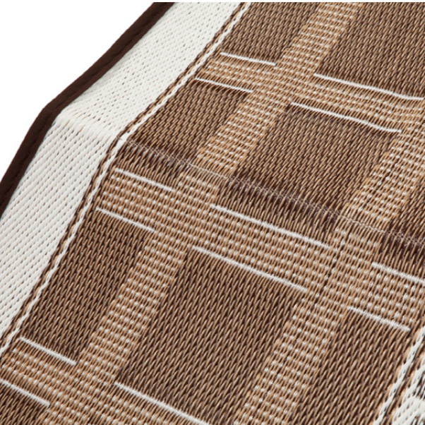 Europa Chestnut and Walnut Brown Geometric Recycled Plastic Reversible Large Rug - Recycled Plastic Rugs & Mats Fab Habitat