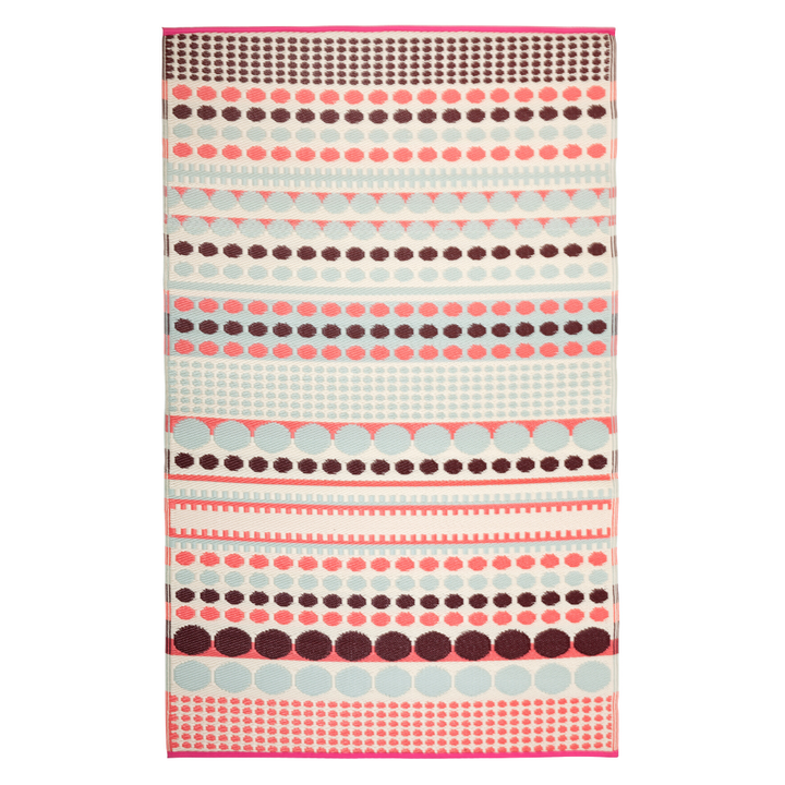 Rovaniemi Multi Coloured Pink Scandinavian Recycled Plastic Large Rug - Recycled Plastic Rugs & Mats Fab Habitat