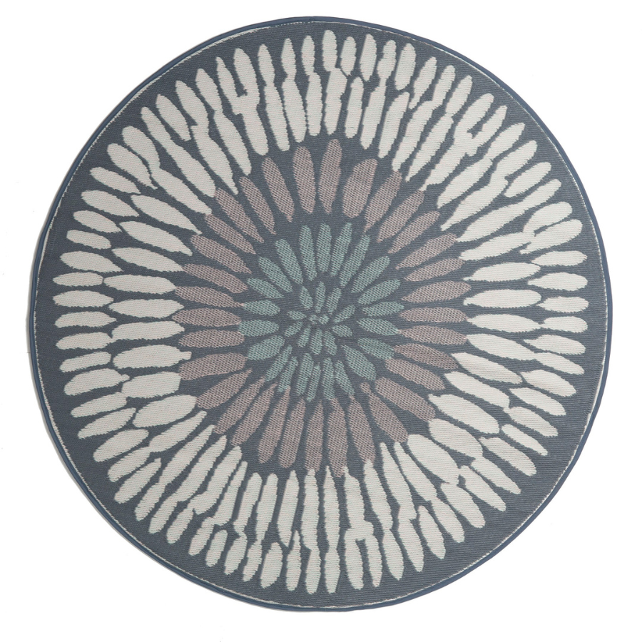 Azores Recycled Plastic Round Outdoor Rug - Recycled Plastic Rugs & Mats Fab Habitat