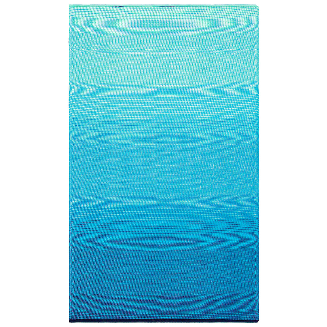 Big Sur Modern Recycled Plastic Blue Large Rug - Recycled Plastic Rugs & Mats Fab Habitat