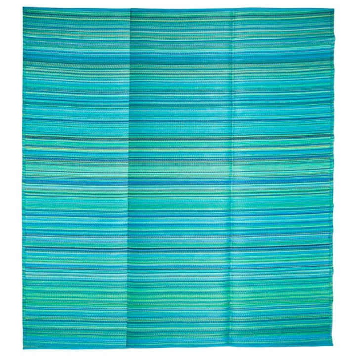 Cancun Aqua Blue Toned Melange Recycled Plastic Outdoor Rug - Recycled Plastic Rugs & Mats Fab Habitat