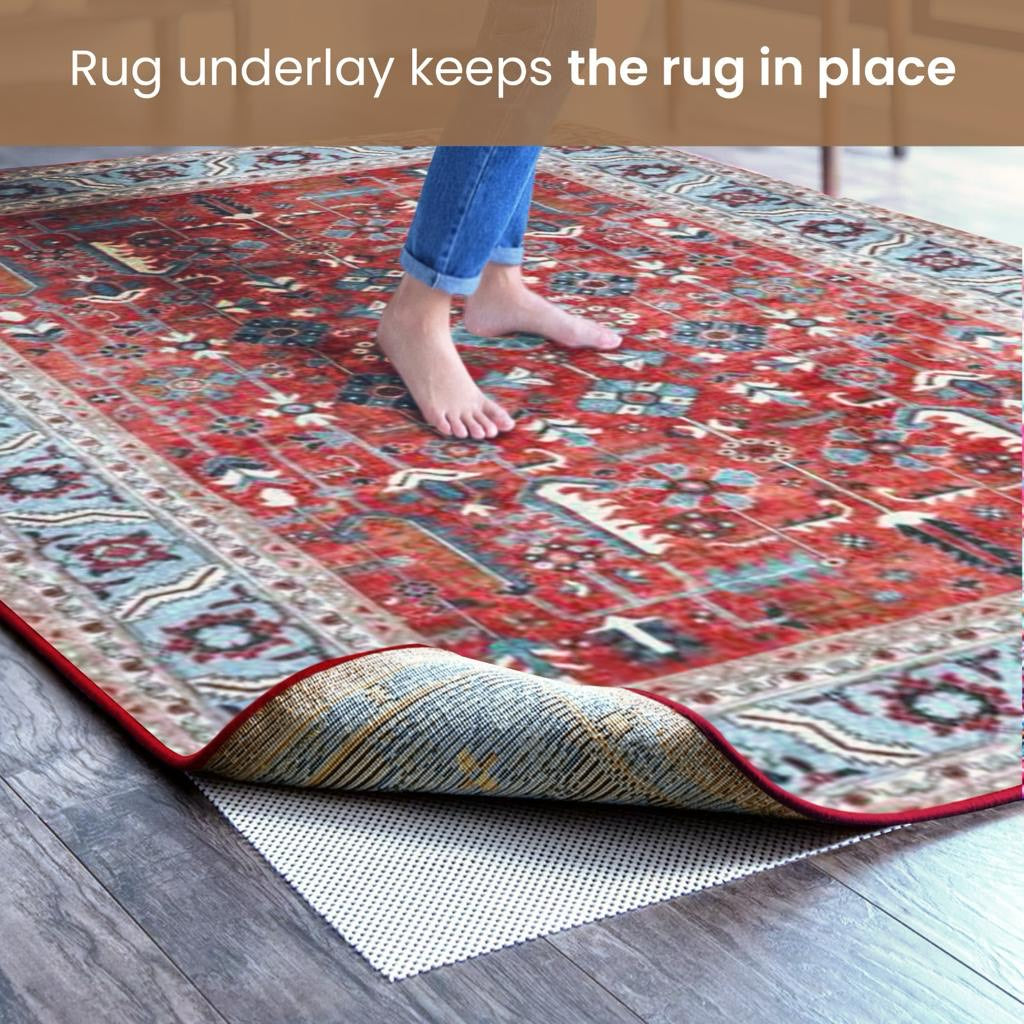 Ivory Non Slip Rug Pad (110 cm x 160 cm) - Rug Underlay Fab Habitat