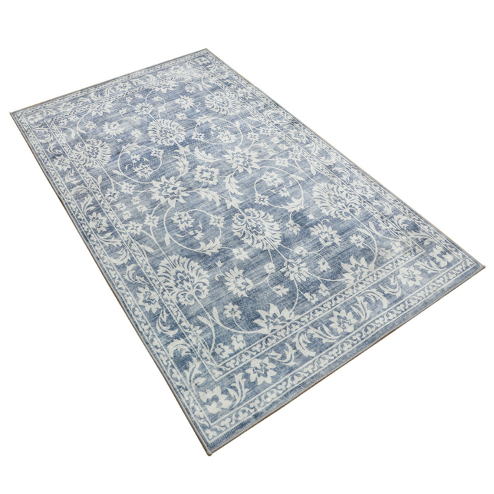 Megan Blue Machine Washable Carpet - Rugs Fab Habitat