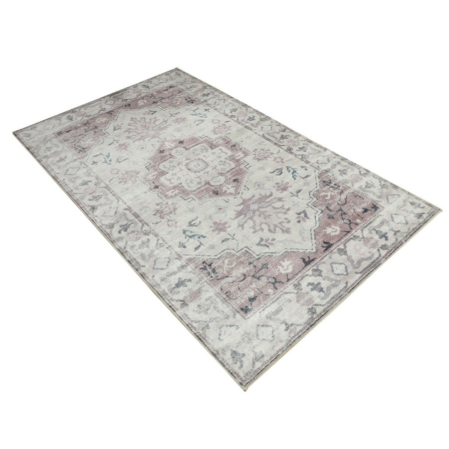 Shay Coral Distressed Machine Washable Rug - Rugs Fab Habitat