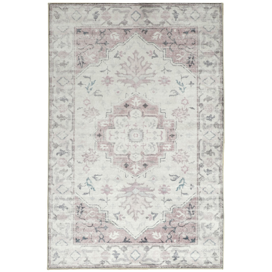 Shay Coral Distressed Machine Washable Rug - Rugs Fab Habitat