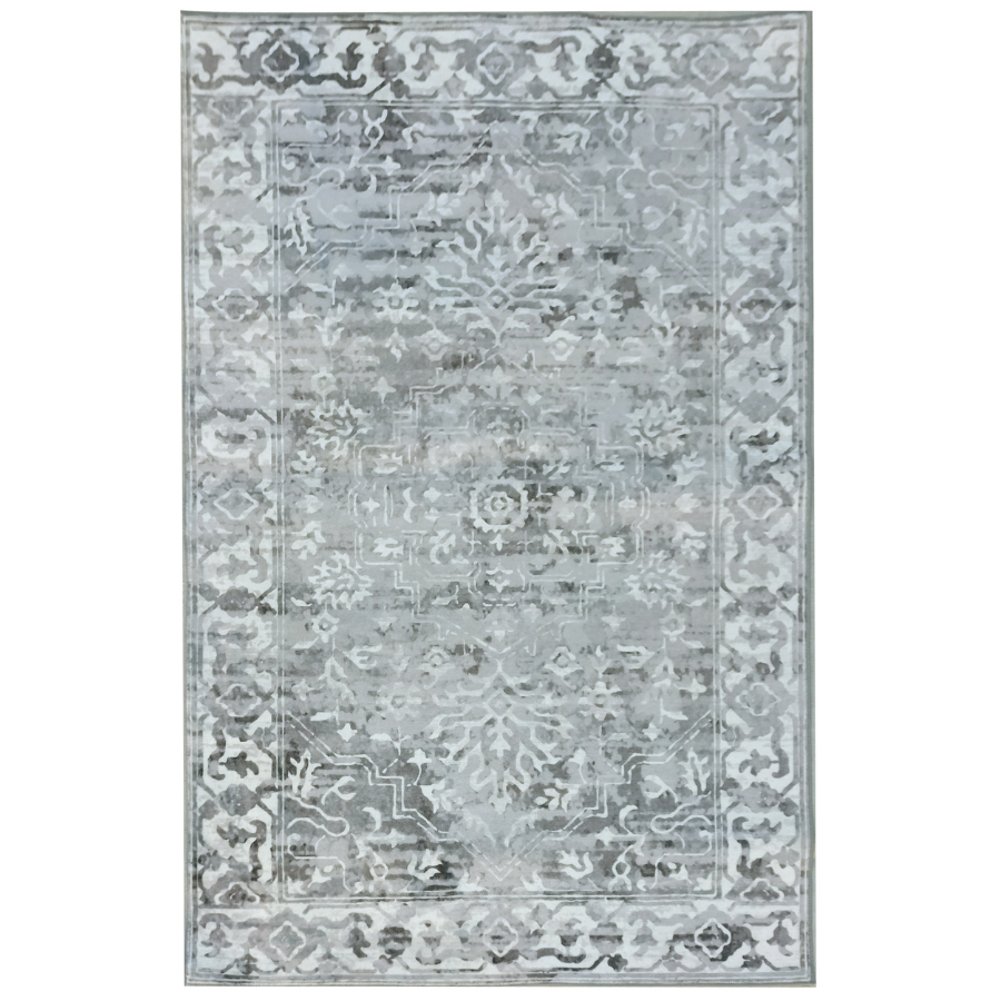 Shay Grey Traditional Machine Washable Rug - Rugs Fab Habitat