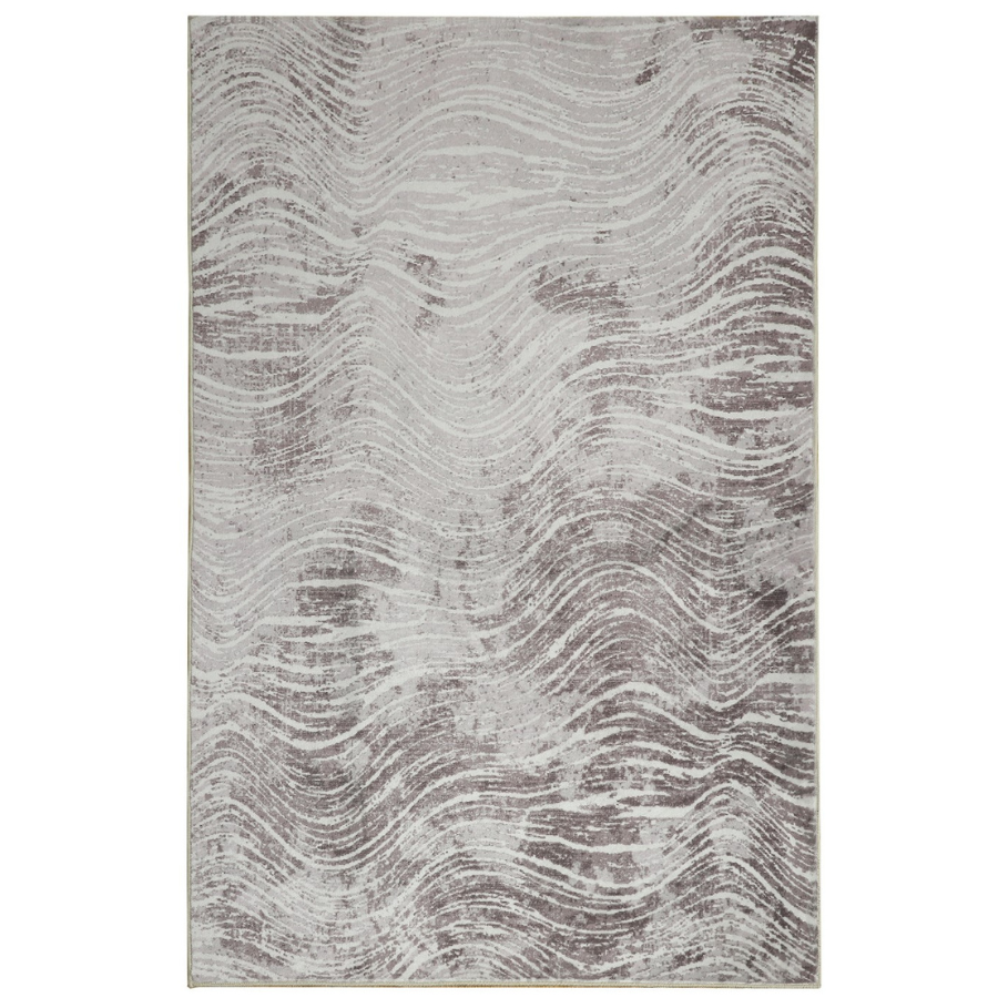 Shikhar Beige Modern Distressed Machine Washable Rug - Rugs Fab Habitat