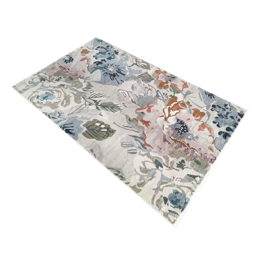 Kyul Floral Multicolour Machine Washable Floor Rug - Rugs Fab Habitat