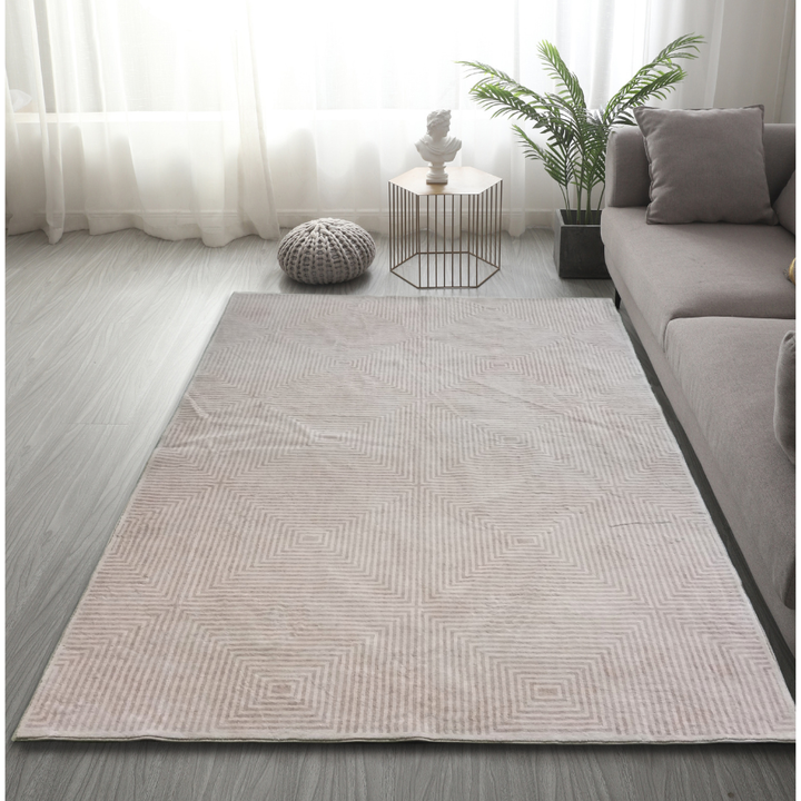 Pam Beige Machine Washable Rug - Rugs Fab Habitat