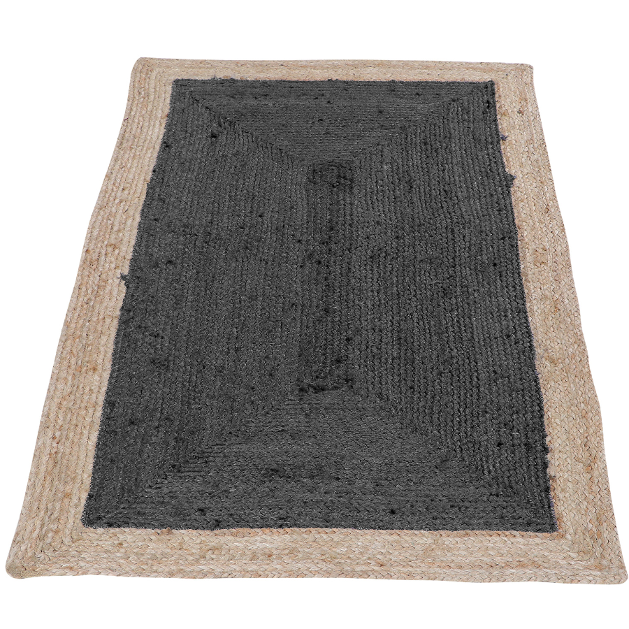 Phoenix Deep Jute Grey Hall Runner Rug - Runners Rugs Fab Habitat