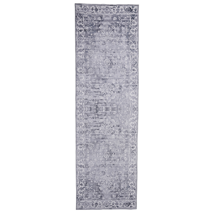 Shay Traditional Distressed Machine Washable Grey Runner Carpet - Runners Rugs Fab Habitat