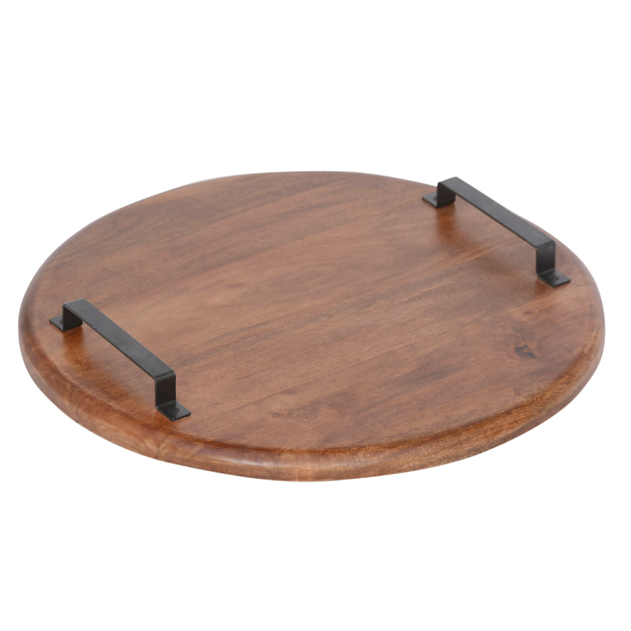 Duqqa Mango Wood 50x50cm Round Serving Board - Serving Boards Fab Habitat