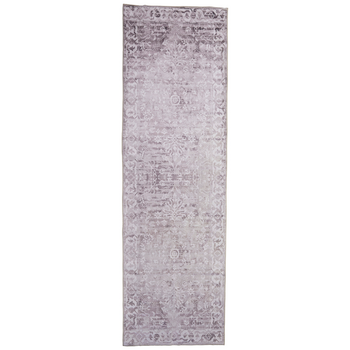 Shay Beige Traditional Distressed Machine Washable Runner Rug