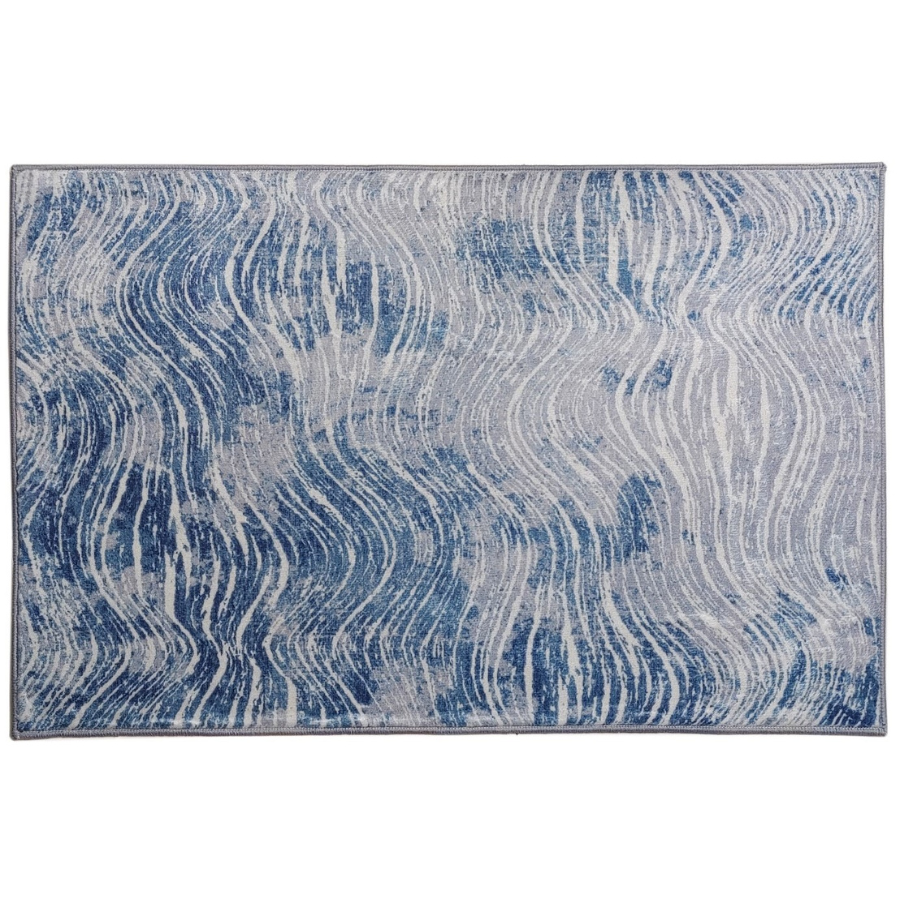 60 cm x 180 cm Shikar Blue Machine Washable Non Slip Kitchen Mat