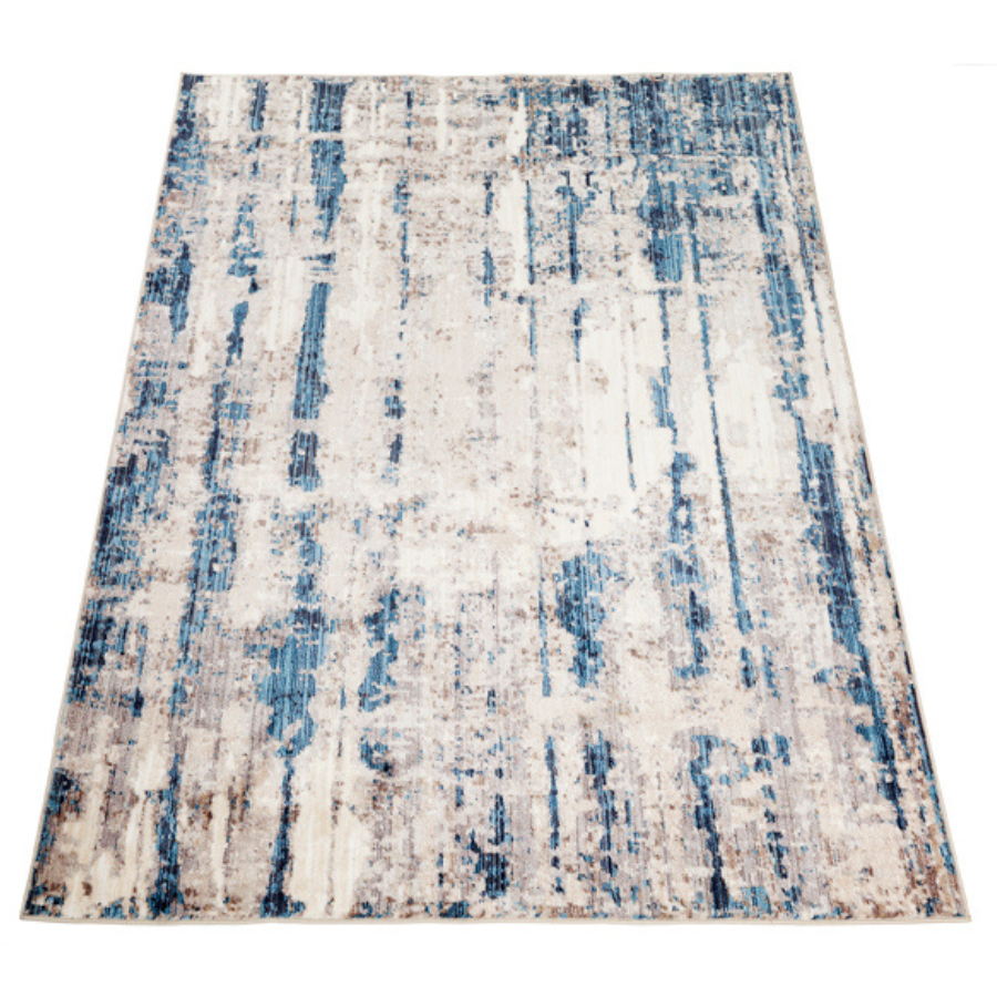 Antalya Blue Modern Distressed Rug - Soft And Plush Turkish Rugs Fab Habitat