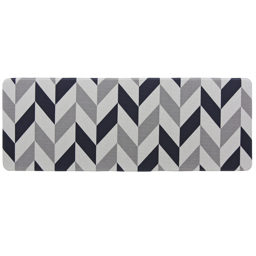 Herringbone Navy Soft Padded Kitchen Mat - Soft Padded Kitchen Mats Fab Habitat