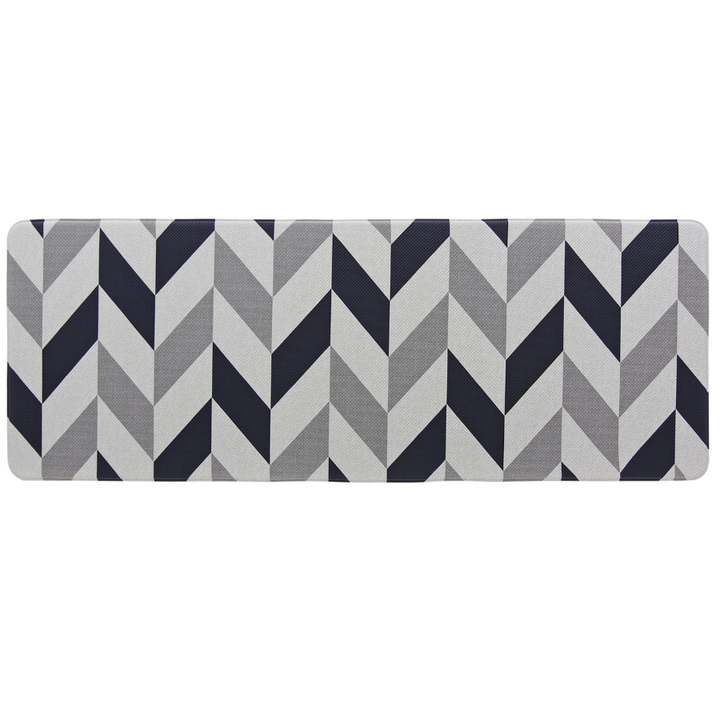 Herringbone Navy Soft Padded Kitchen Mat - Soft Padded Kitchen Mats Fab Habitat