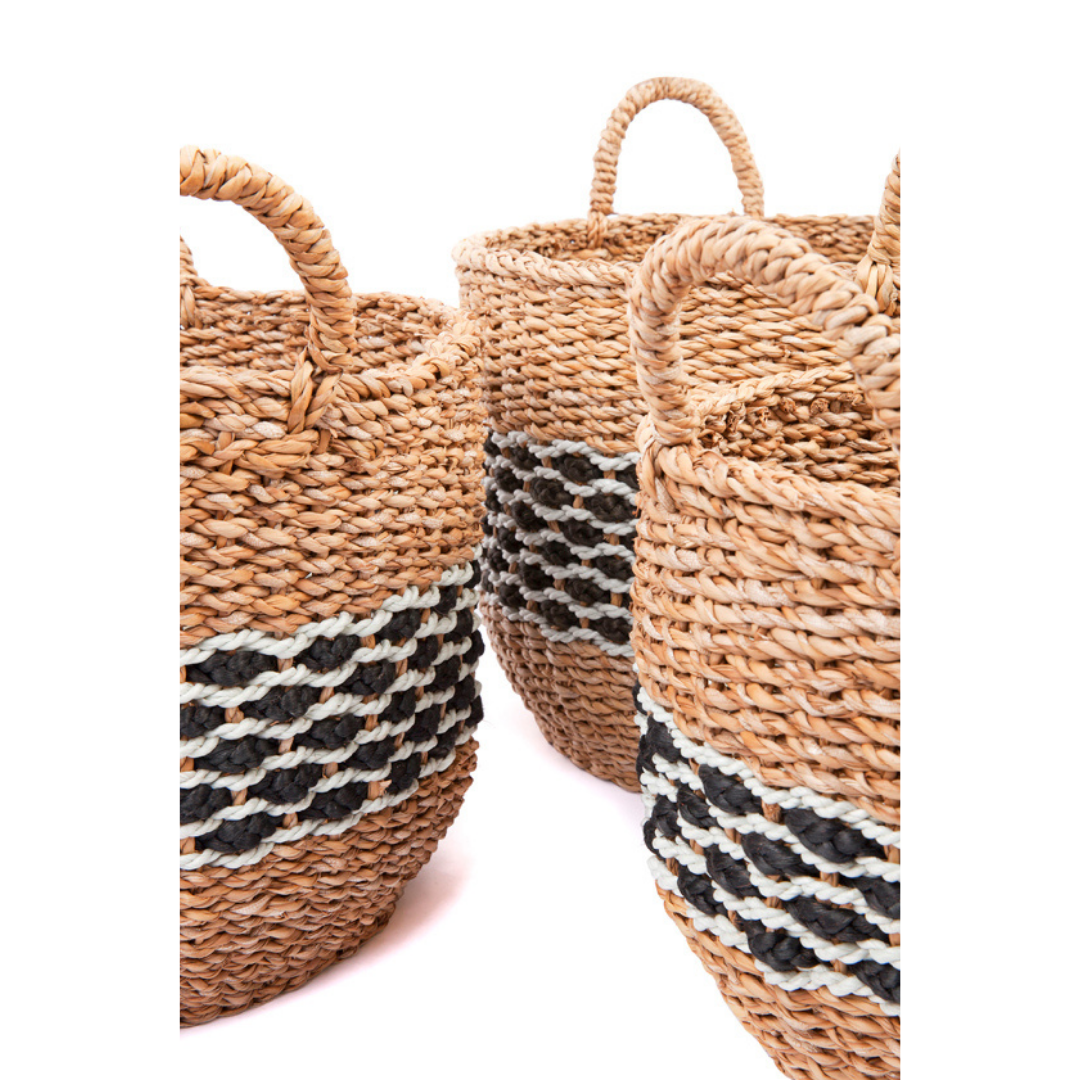 Set of 3 Sadar Handmade Natural Seagrass Storage Basket and Planter - Storage Baskets Fab Habitat