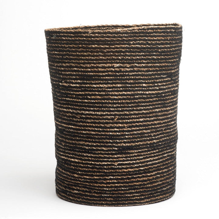 Williamsburg Black Seagrass and Jute Laundry & Storage Basket - Storage Baskets Fab Habitat