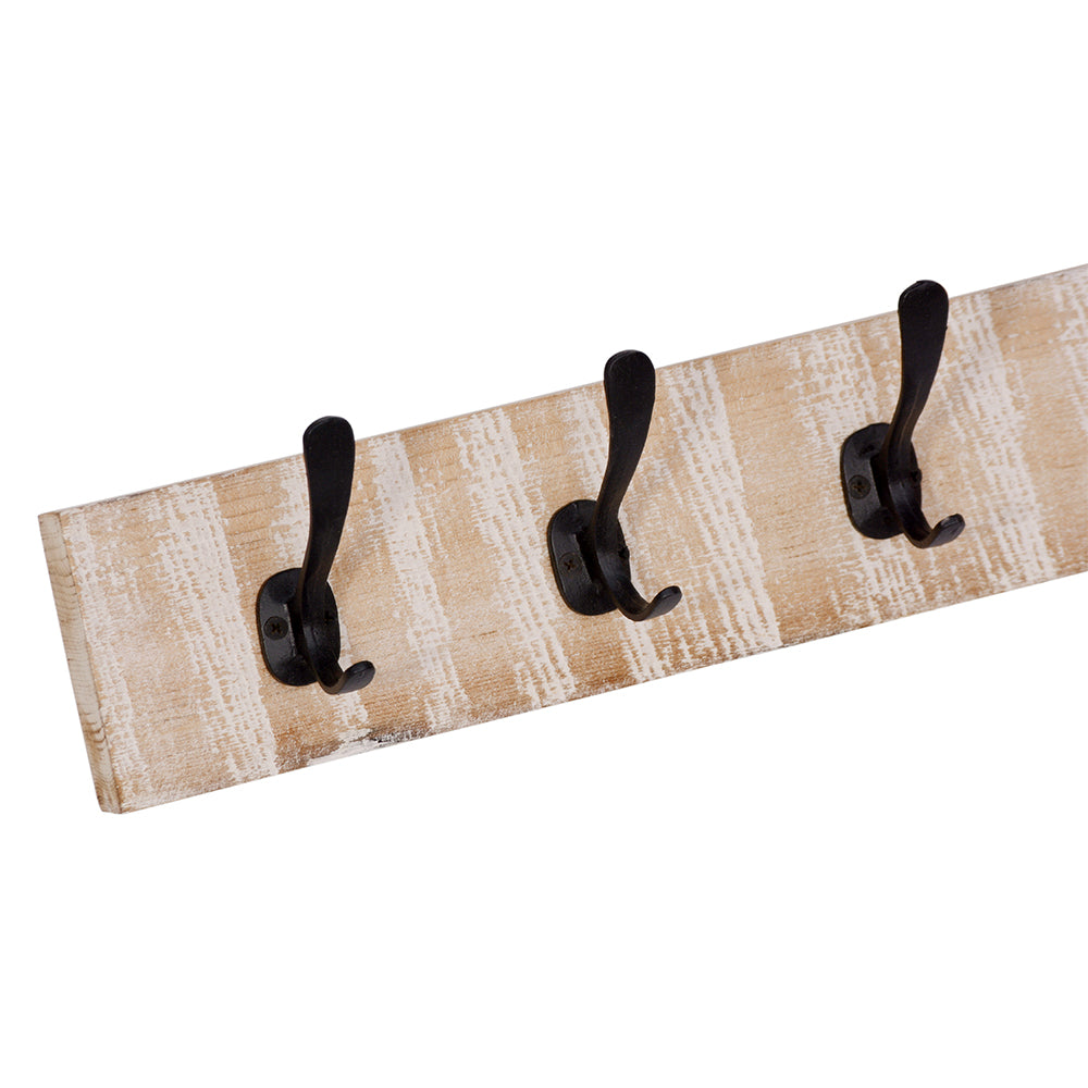 Hercules 90cm Wood And Metal Wall Hook - Wall Hooks Fab Habitat