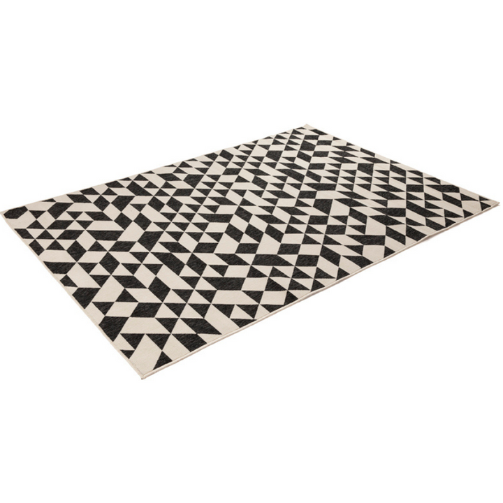 Yuma Black And Cream Machine Made Large Modern Rugs